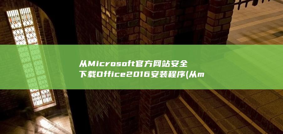 从 Microsoft 官方网站安全下载 Office 2016 安装程序 (从microsoft store下载的软件怎么放到d盘)